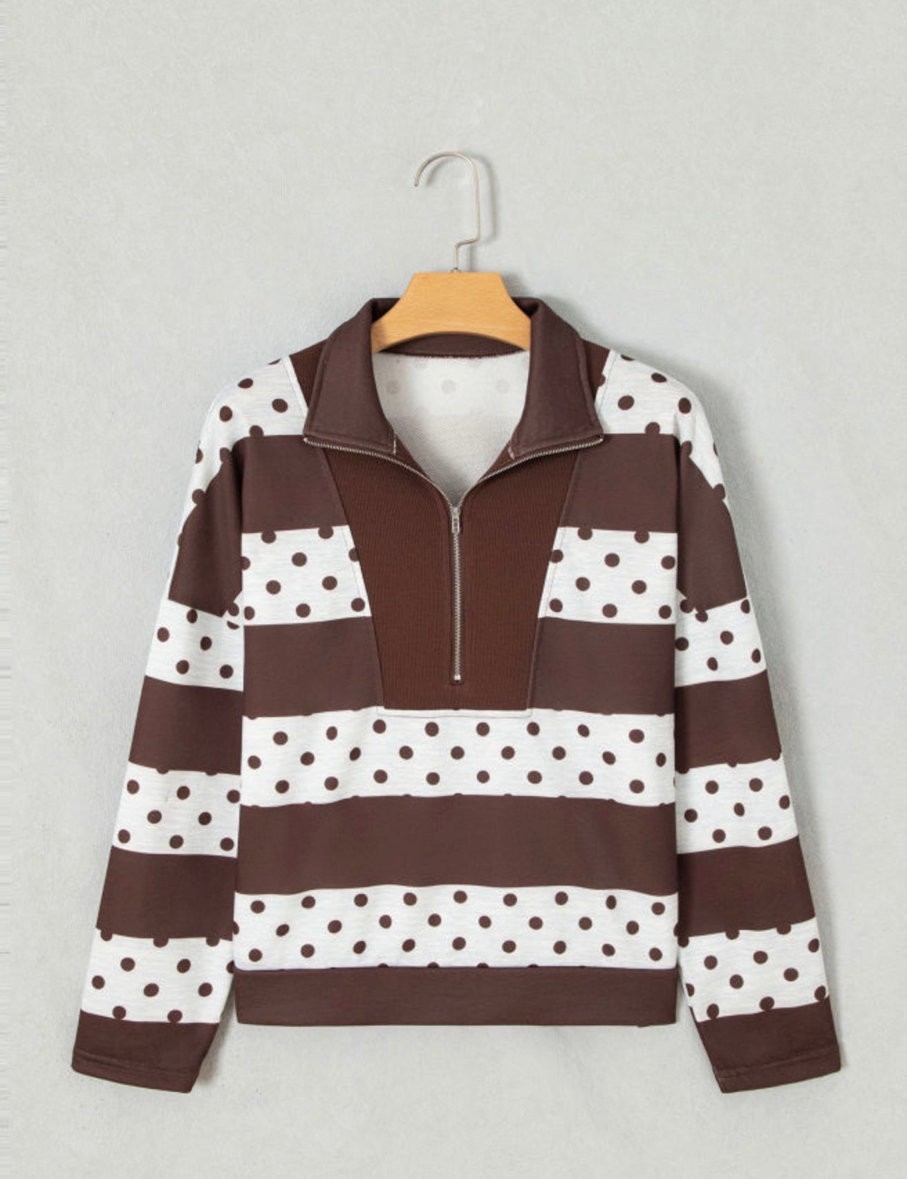Stripe Polka Dot Quarter Zip