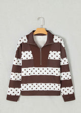 Stripe Polka Dot Quarter Zip