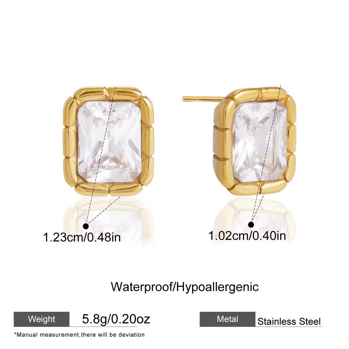 Square Zircon Earrings New RTS