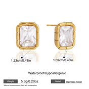 Square Zircon Earrings New RTS