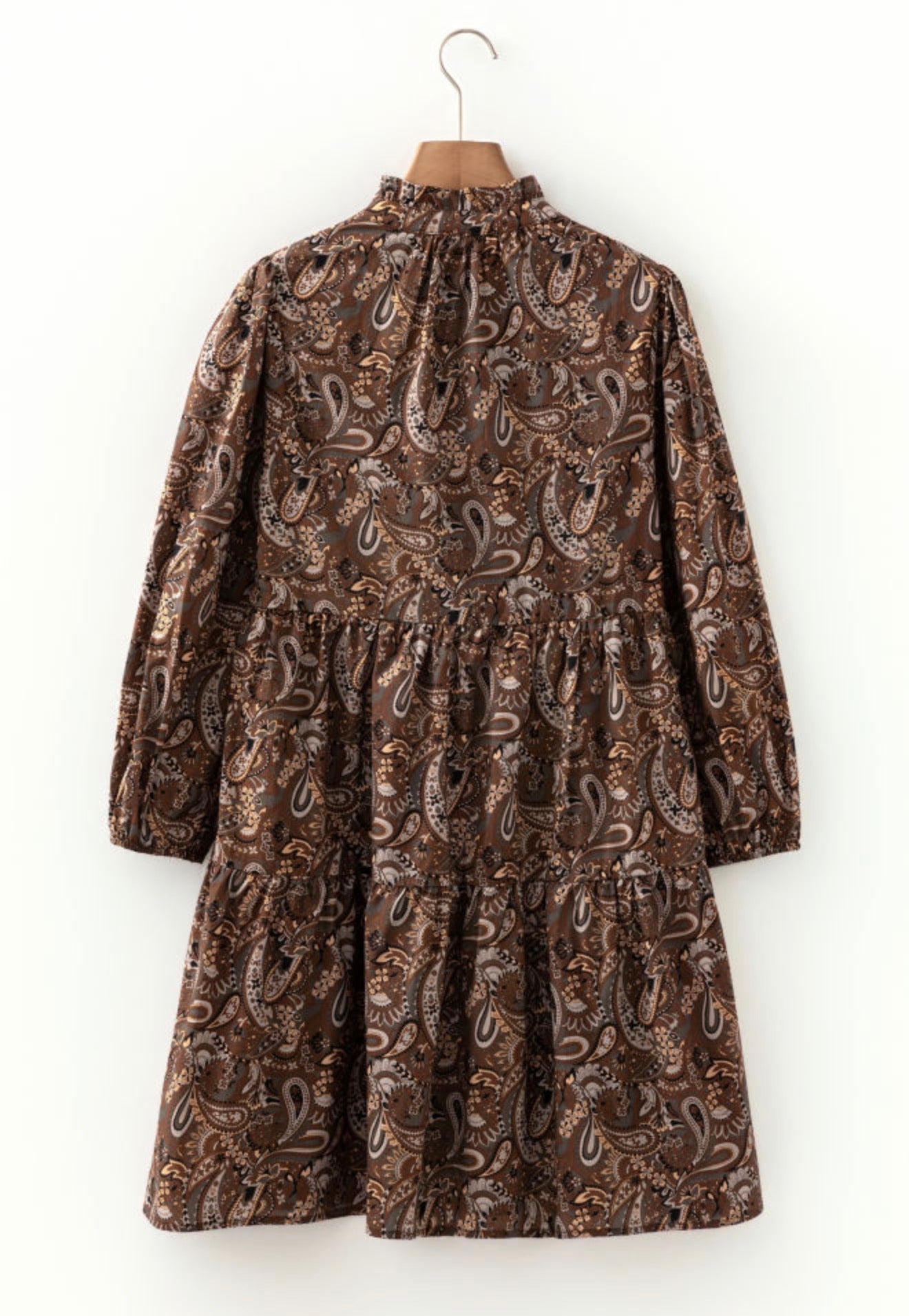Brown Paisley Flowy Dress 100% Cotton