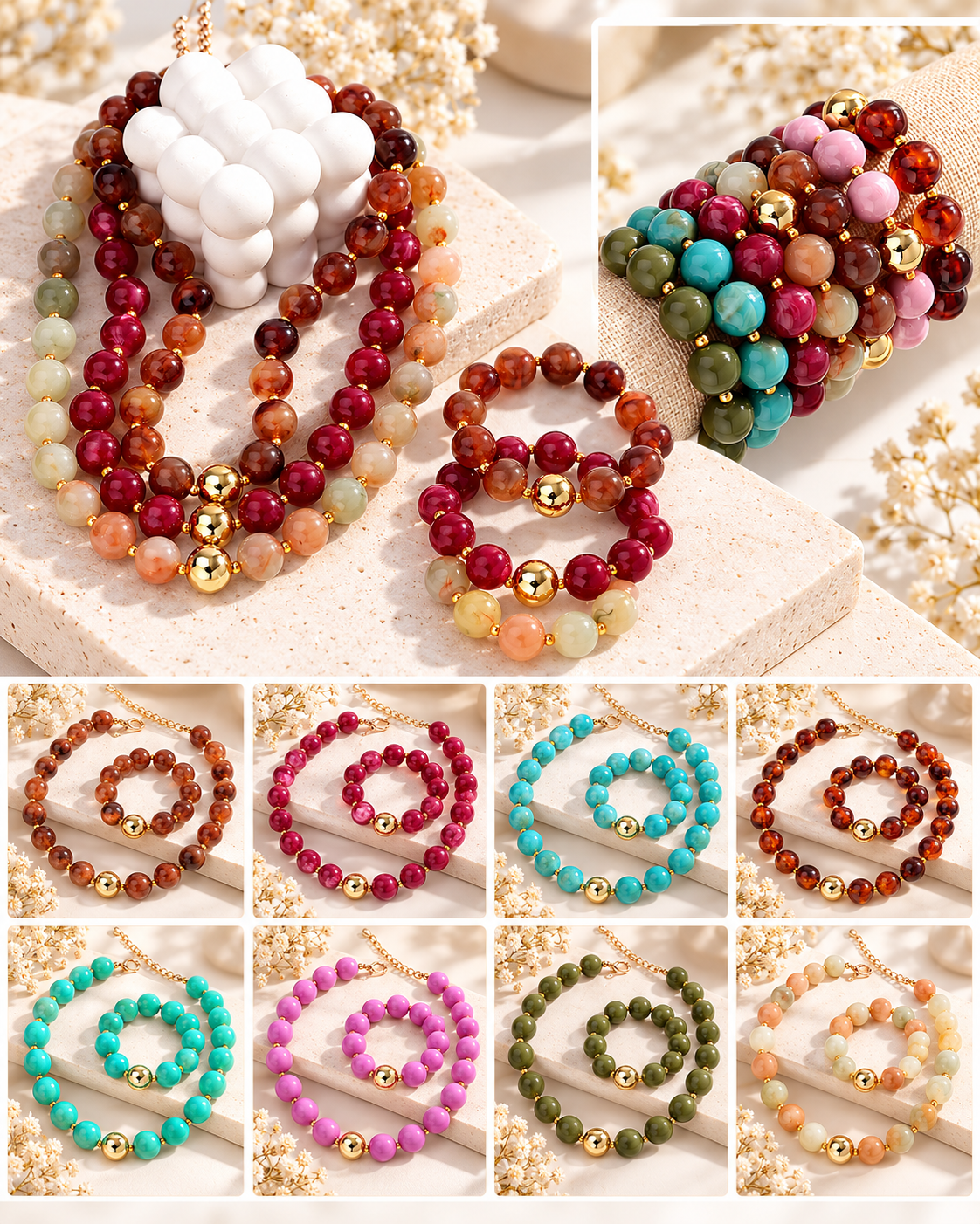Fall Beaded Jewelry Set
