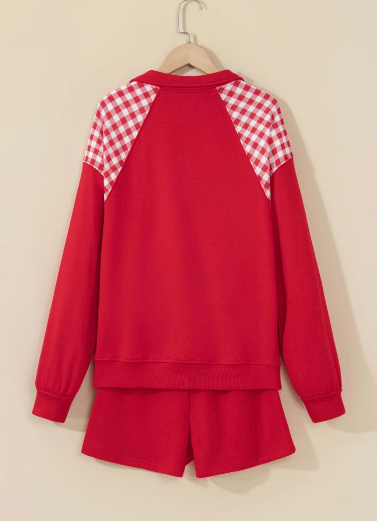 Red Plaid Zip Set Full Run RTS