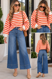 Cropped Wide Leg Pintuck Zenana Jeans