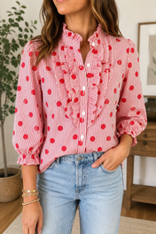 Polka Dot Ruffle Shirt
