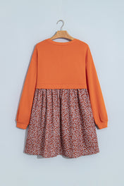 Orange Floral 2 in 1 Mini Dress
