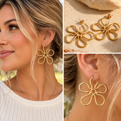Floral Gold Plated Earrings RTS