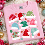Multi Pattern Santa Hat Sweatshirt.