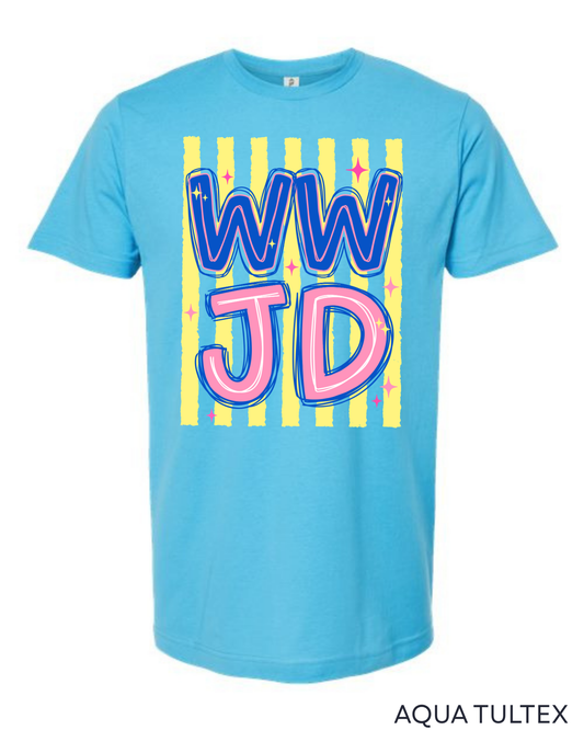 Tultex Striped WWJD Tee.