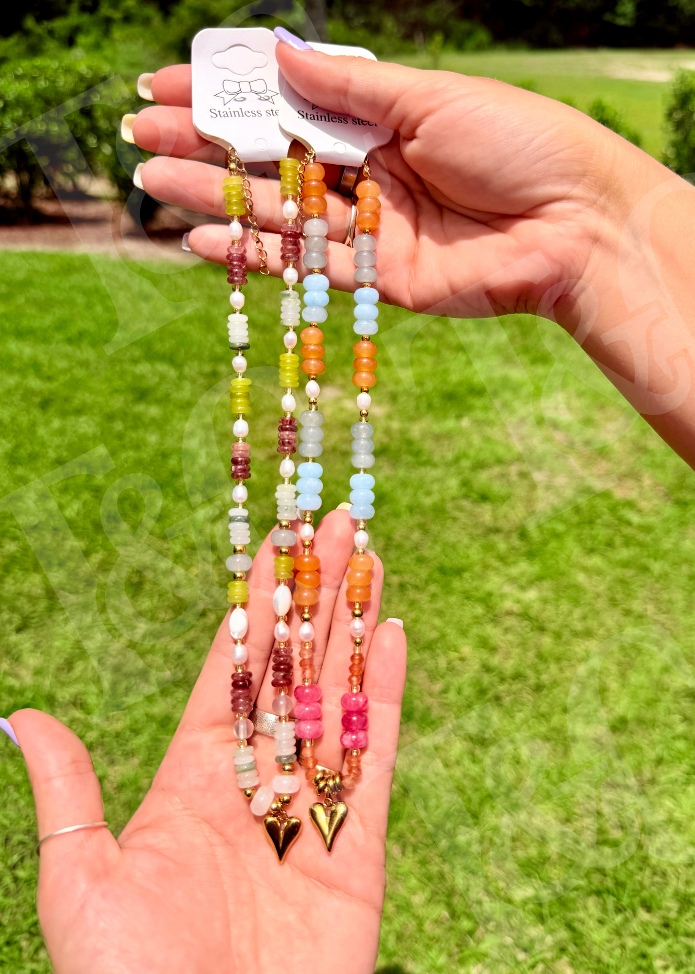 Summer Trendy Heart Beaded Necklace