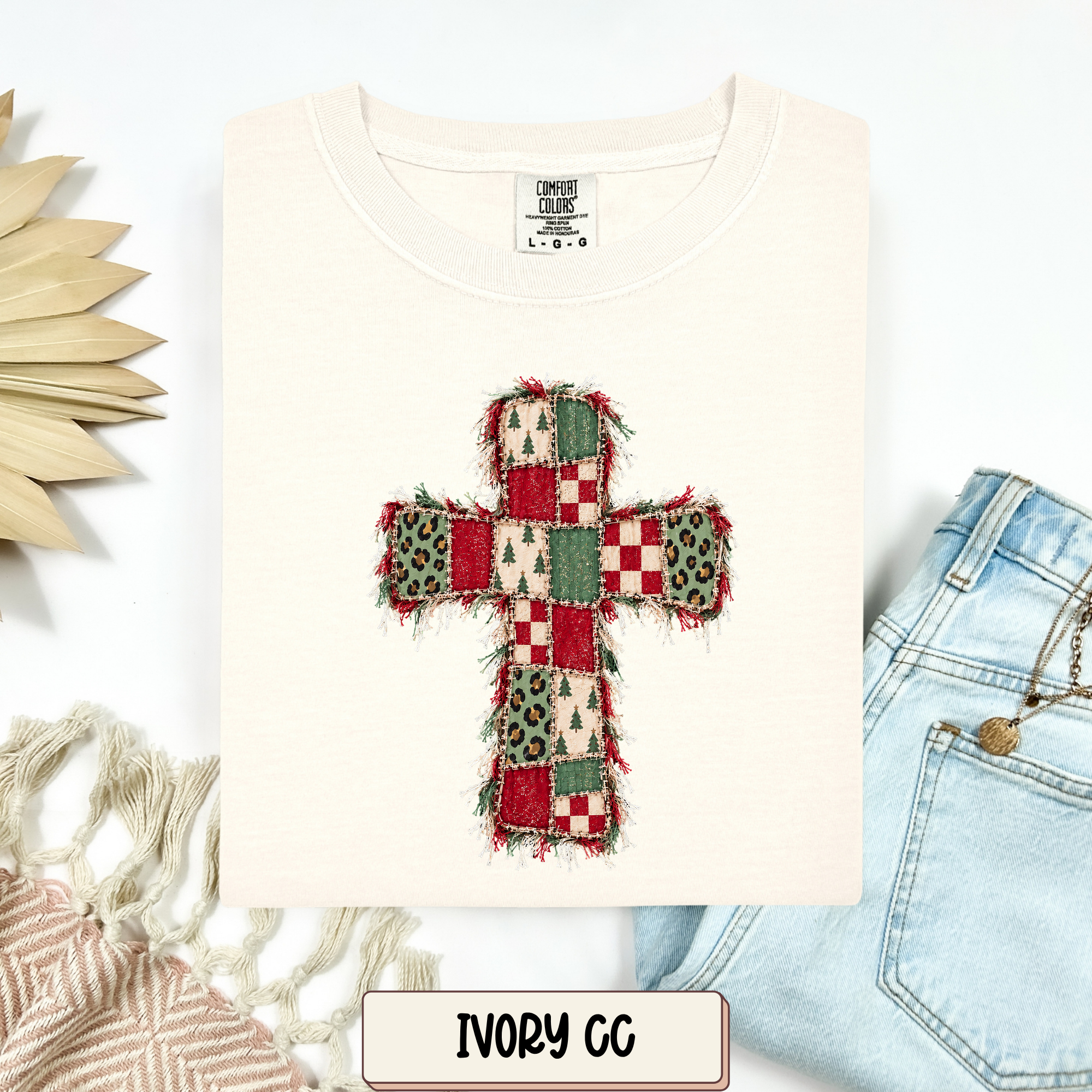 Christmas Patchwork Cross Tee.