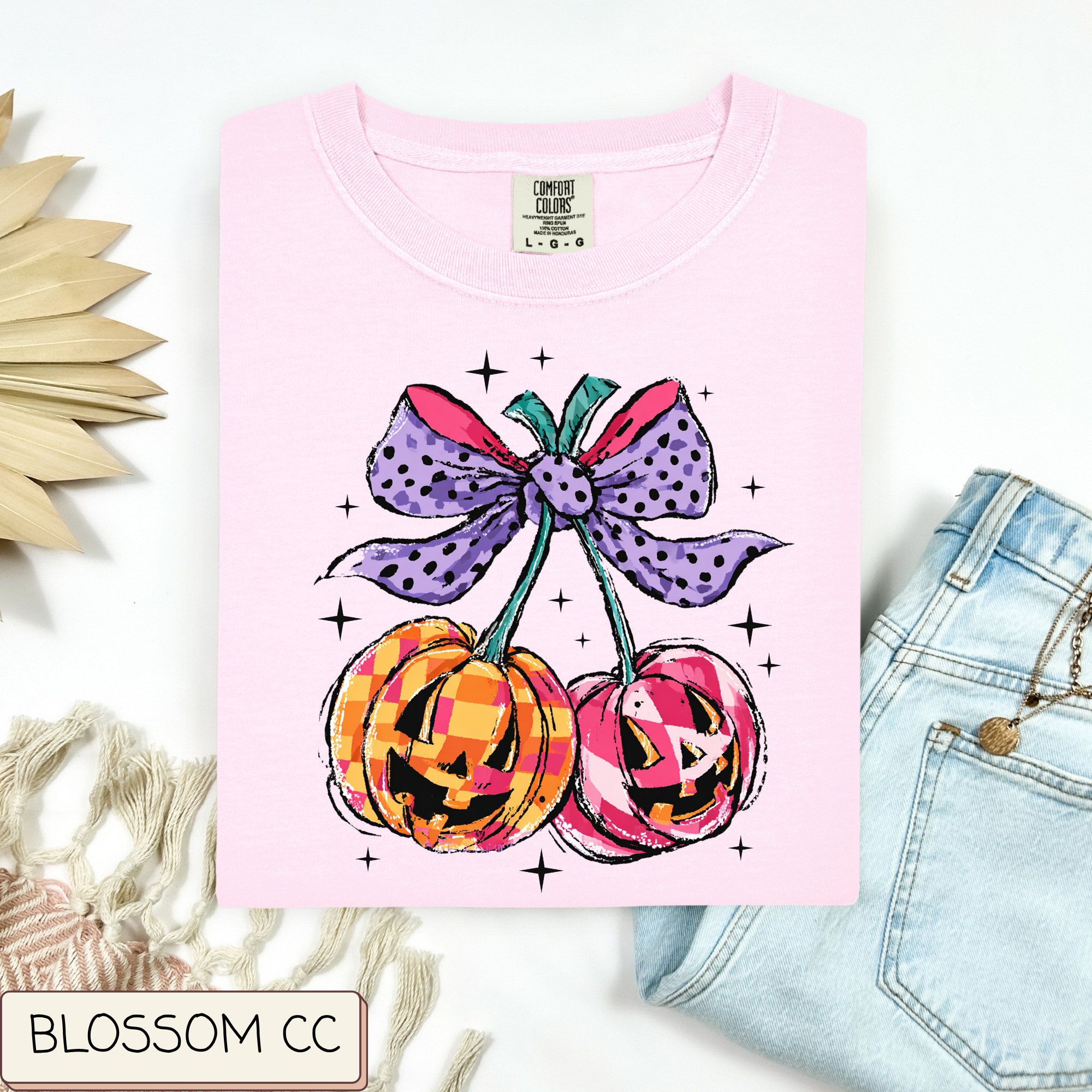 Checkered Pumpkin Cherries Tee.