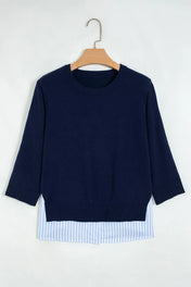 Navy Striped Long Sleeve Sweater