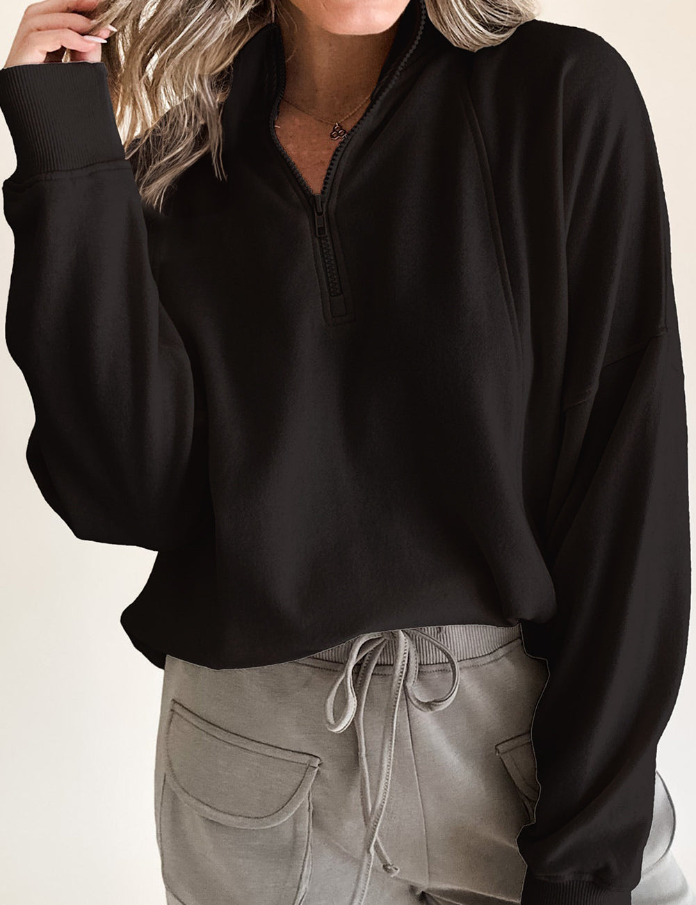 Pullover Drop Shoulder Sweatshirt