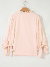 Pink Stripe Pearl Blouse Full Run RTS
