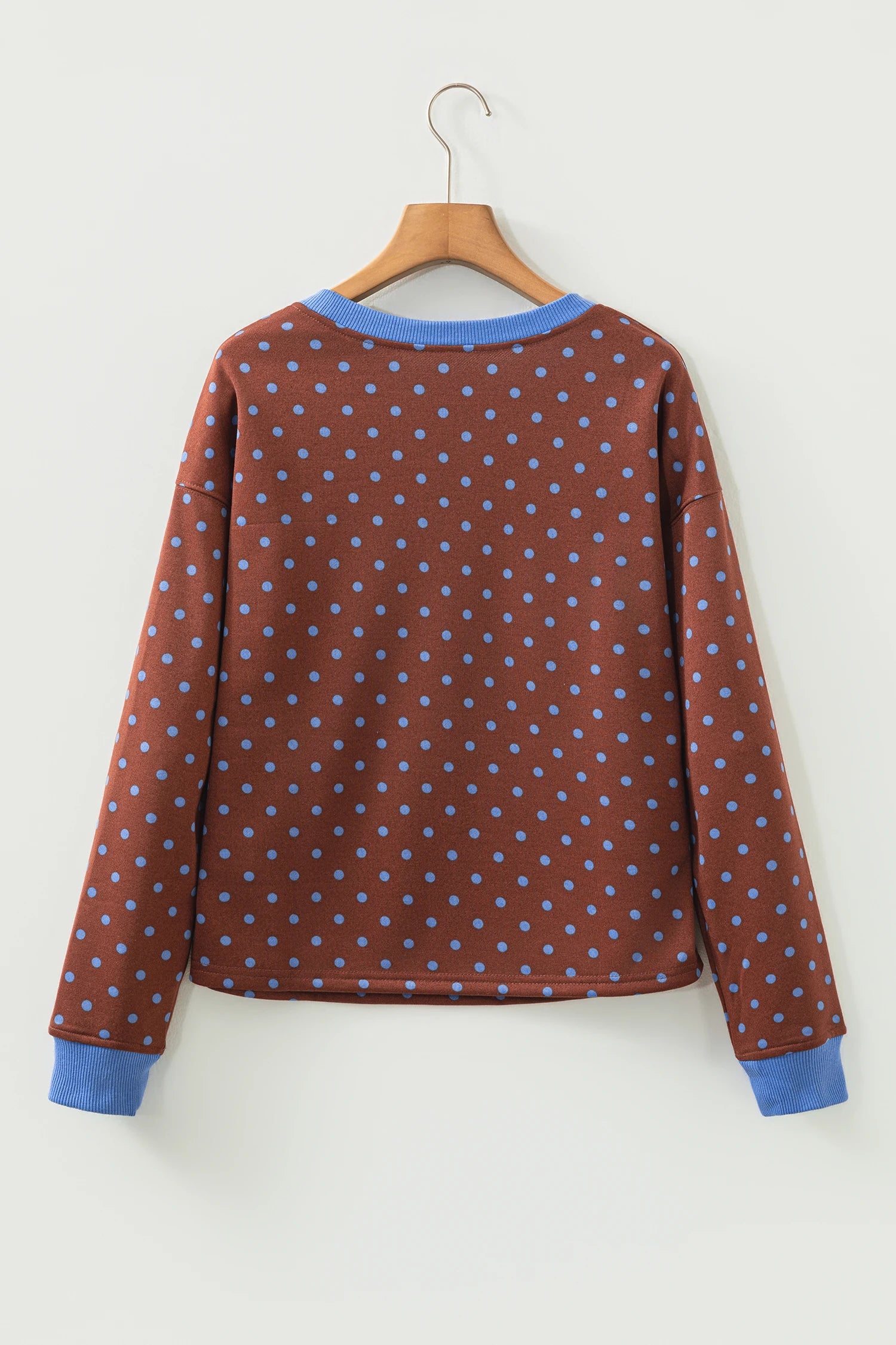 Brown Polka Dot Long Sleeve Shirt