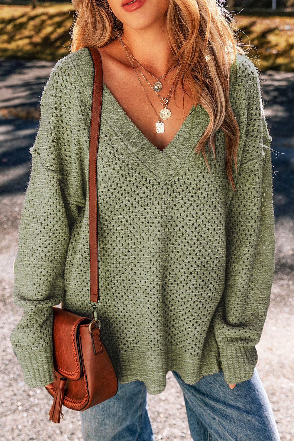 Loose Eyelet Sweater