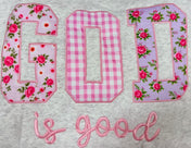God Is Good Applique Embroidery Sweatshirt RTS