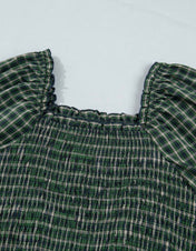 Green Plaid Ruffle Dress