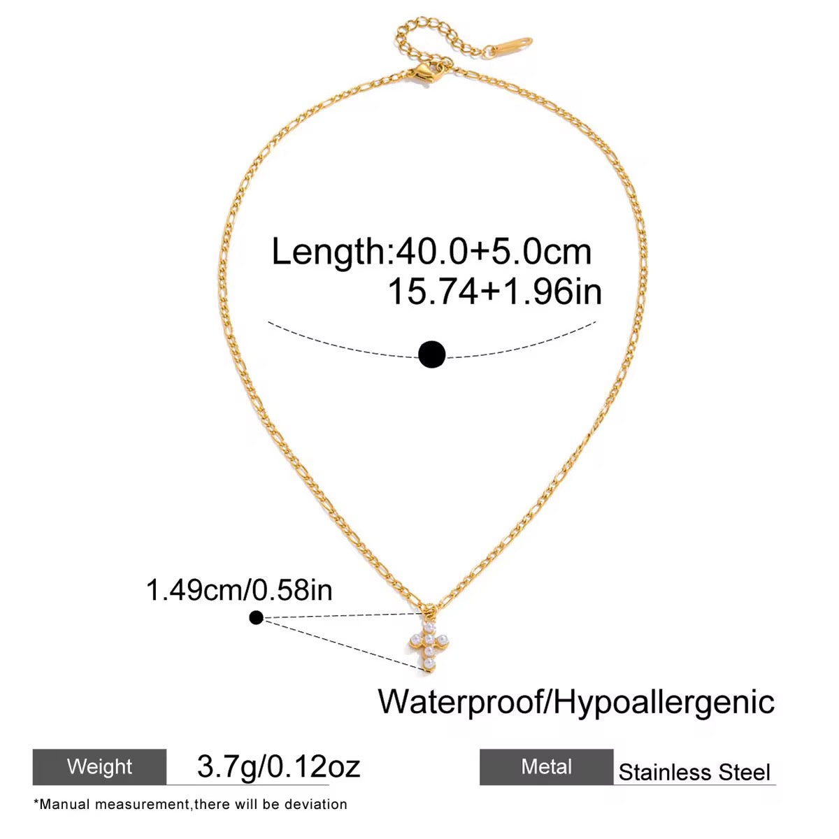 Pearl Cross Necklace New RTS