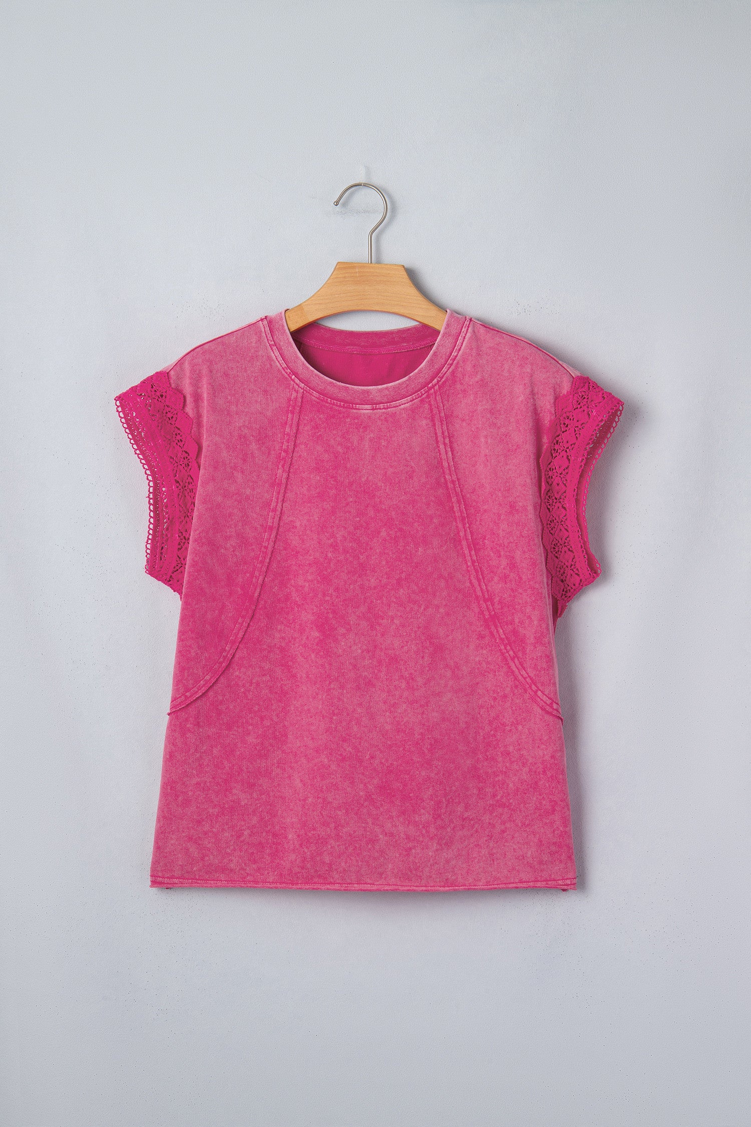 Mineral Wash Lace Detail Top