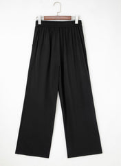 Black Pleated Pull On High Elastic Pants
