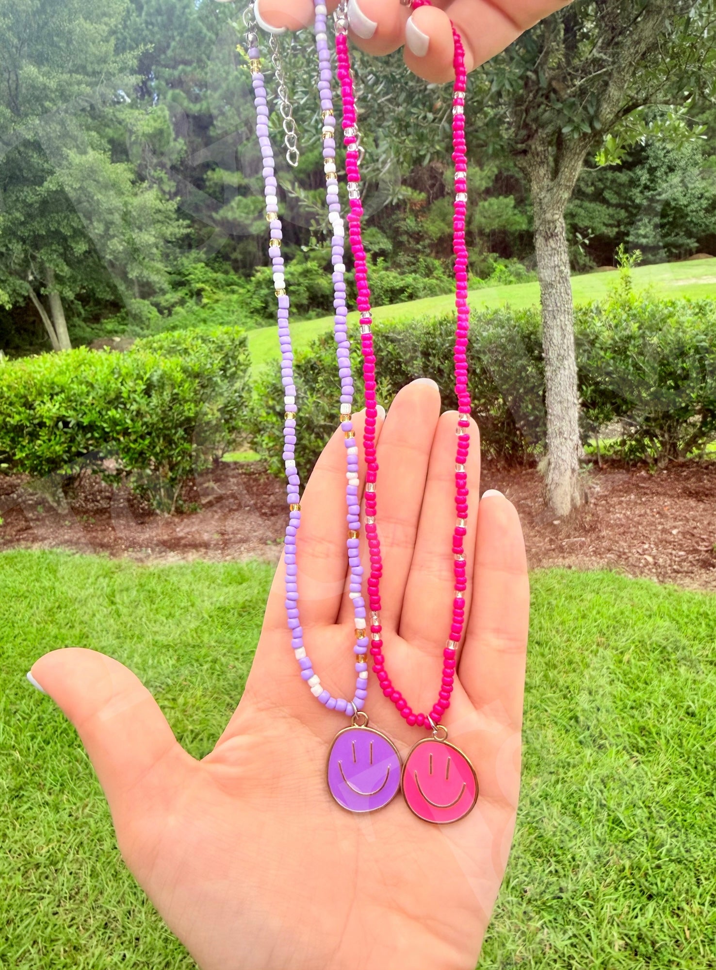Smiley Beaded Necklace