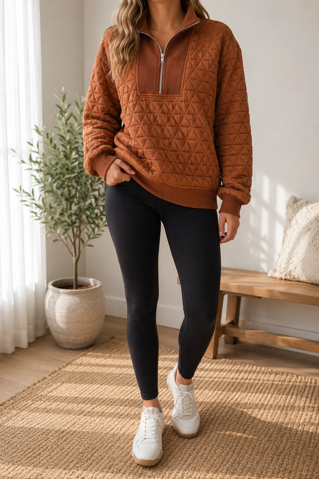 Geometric Quilted Sweatshirt Full Run RTS