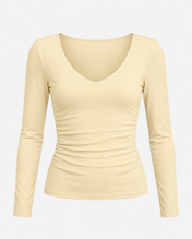 Beige Slim Fit Top W/Built In Bra
