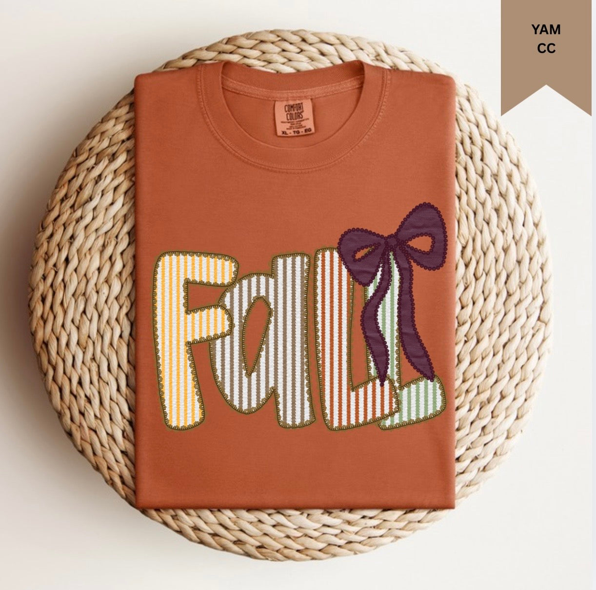 Fall Stripe Bow Tee.