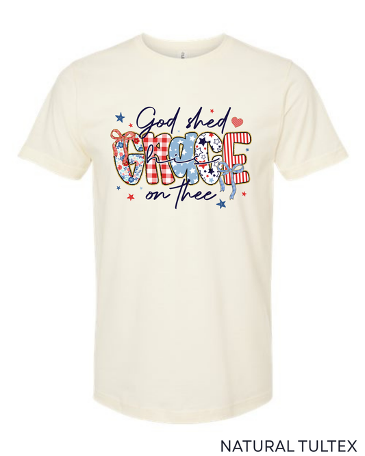 Tultex God Shed His Grace Words Tee.
