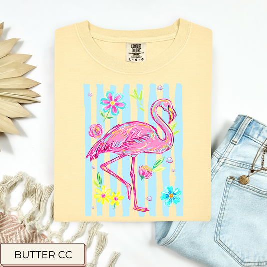 Striped Flamingo Tee.