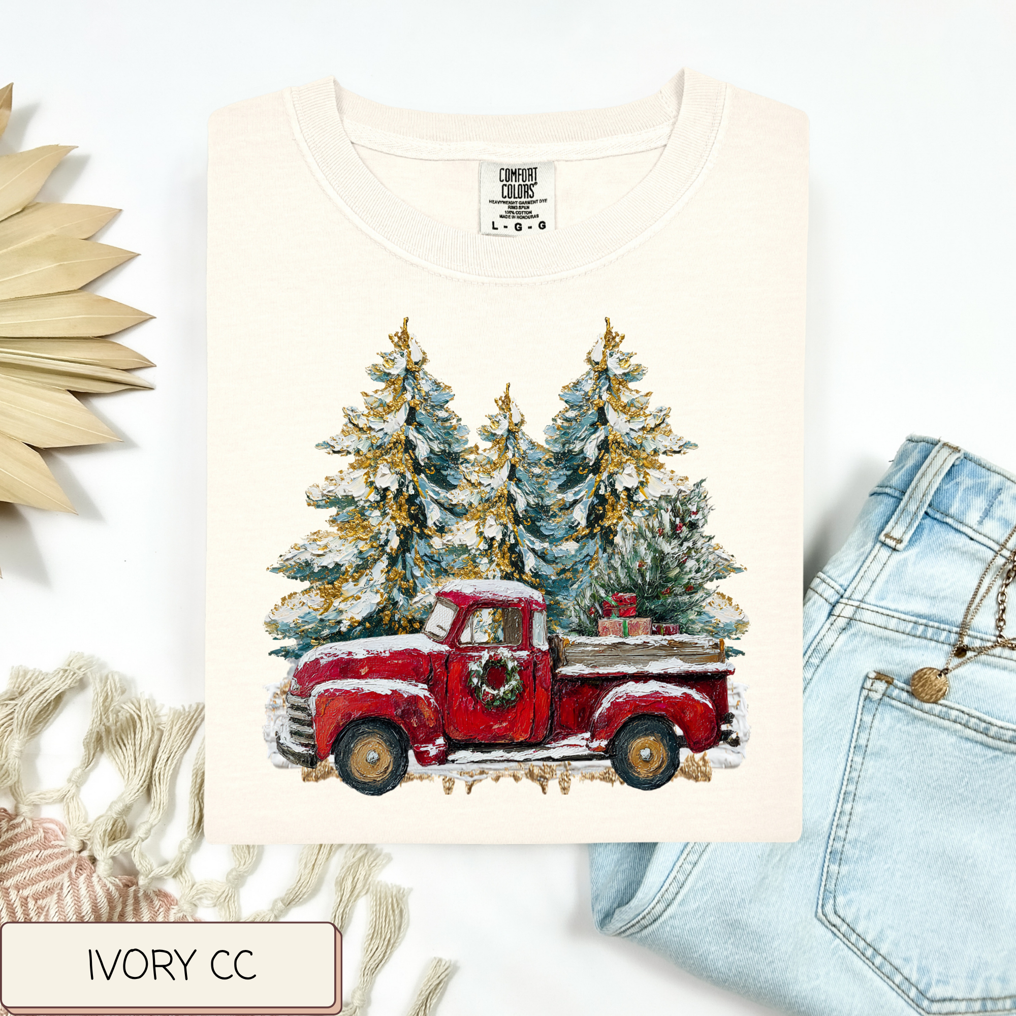 Red Truck With Trees Tee.