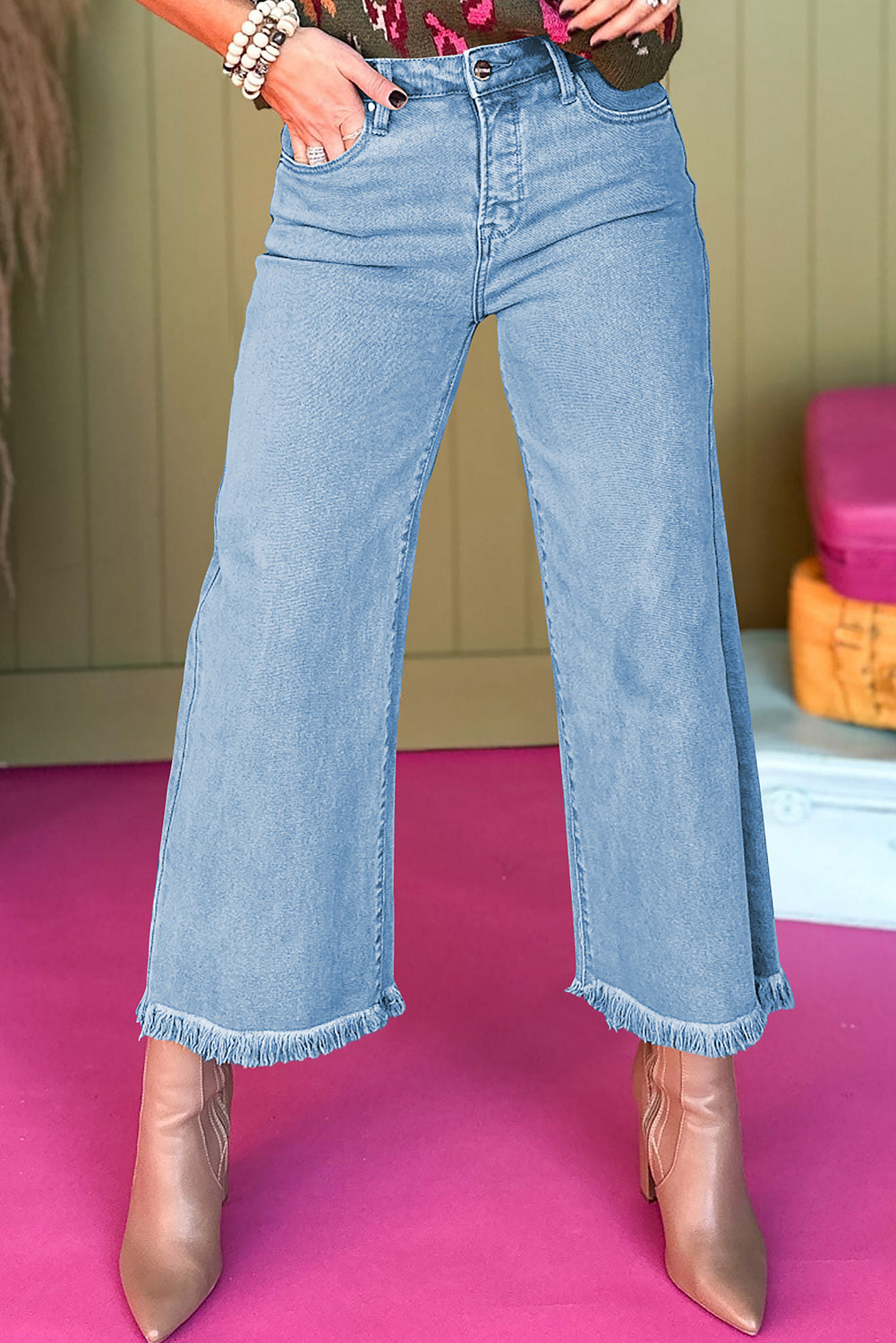 Acid High Rise Cropped Wide Leg FB