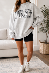 Gray Polka Dot Embroidered Sweatshirt Full Run RTS