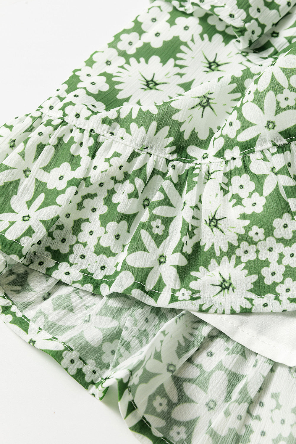 Green Floral Shirred Dress Full Run RTS