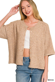 Wool Blend Half Sleeve Zenana Cardigan