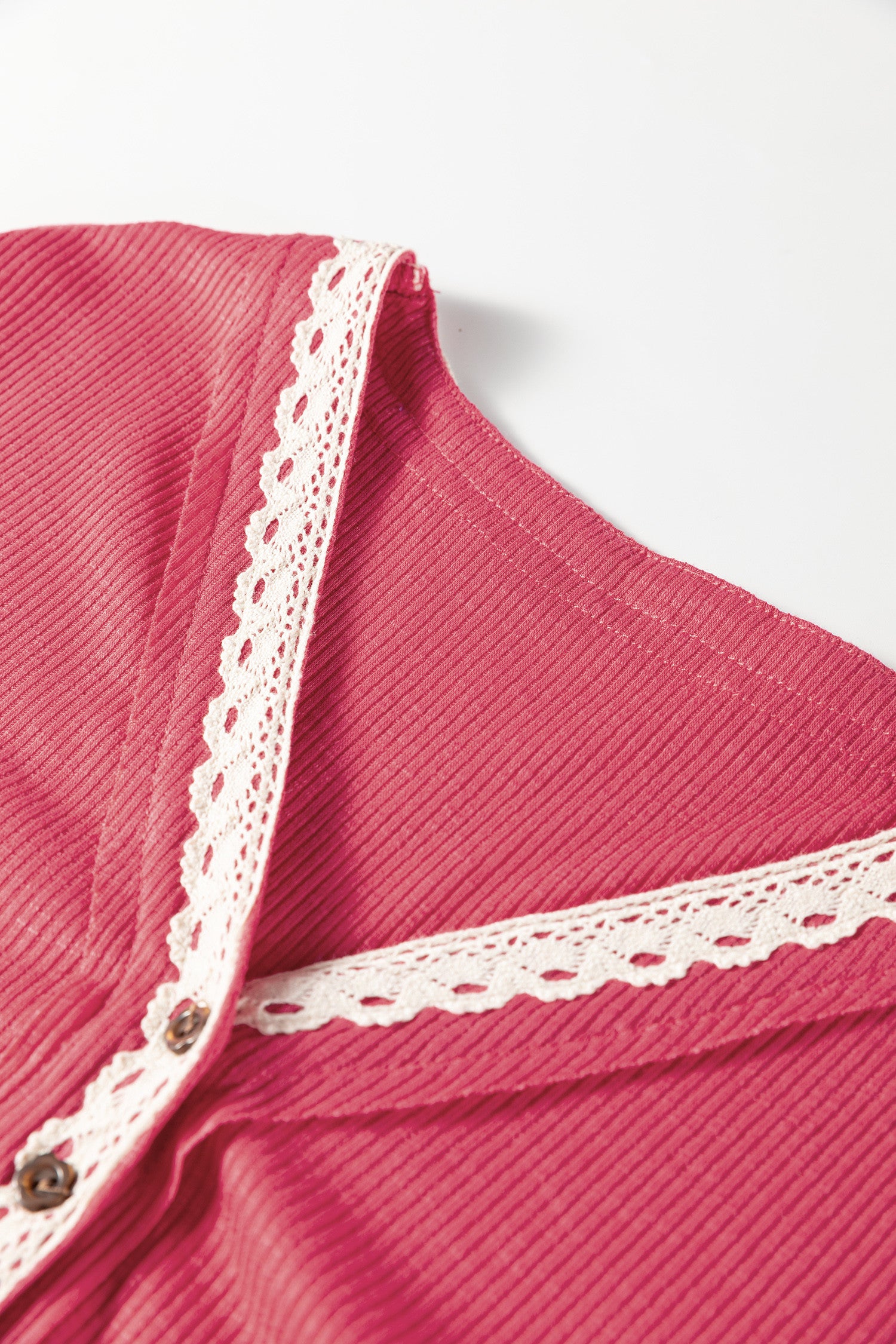 Ribbed Lace Trim Top