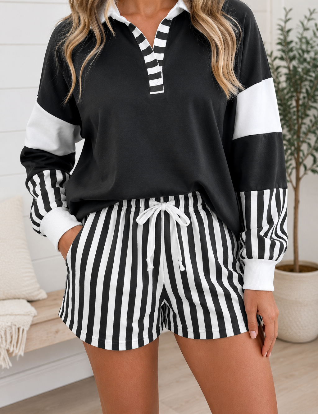 Striped Colorblock Set