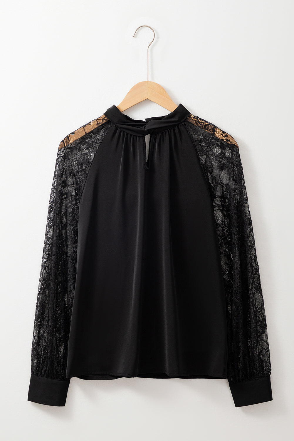 Black Floral Lace Blouse