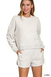 Fleece Long Sleeve Sweater and Short Set Zenana Full Run RTS