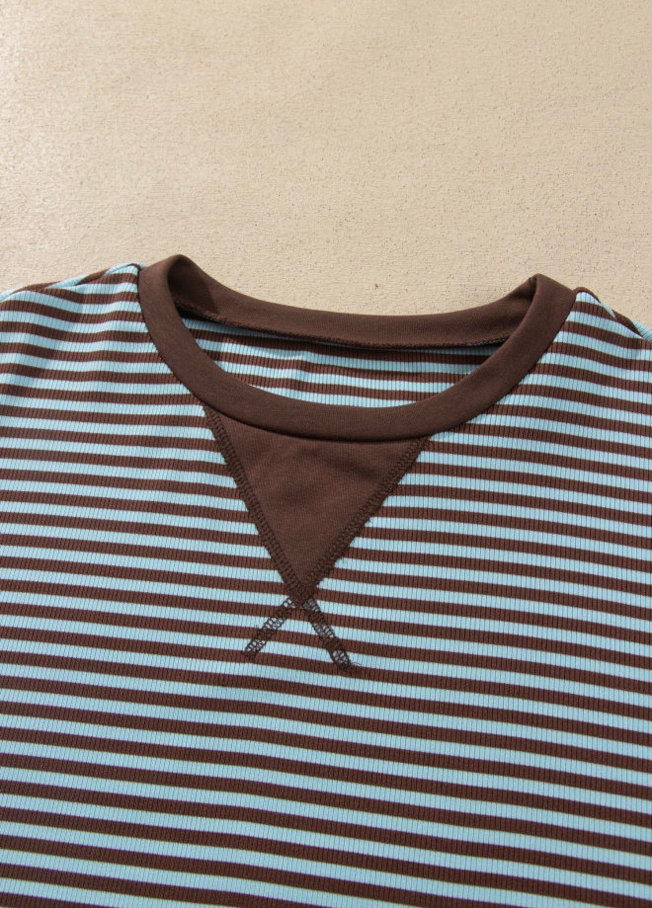 Brown Stripe Two Piece Set