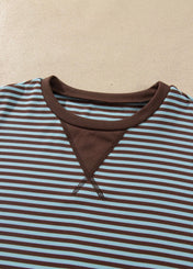 Brown Stripe Two Piece Set