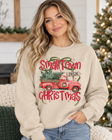 Custom Small Town Christmas Zip Sweatshirt.