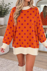 Polka Dot Ribbed Sweater