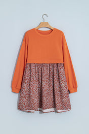 Orange Floral 2 in 1 Mini Dress