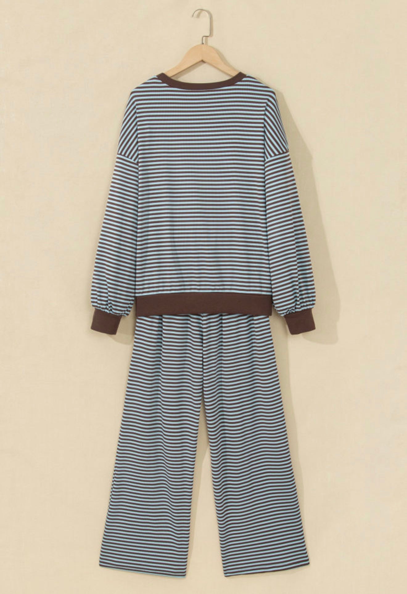 Brown Stripe Two Piece Set