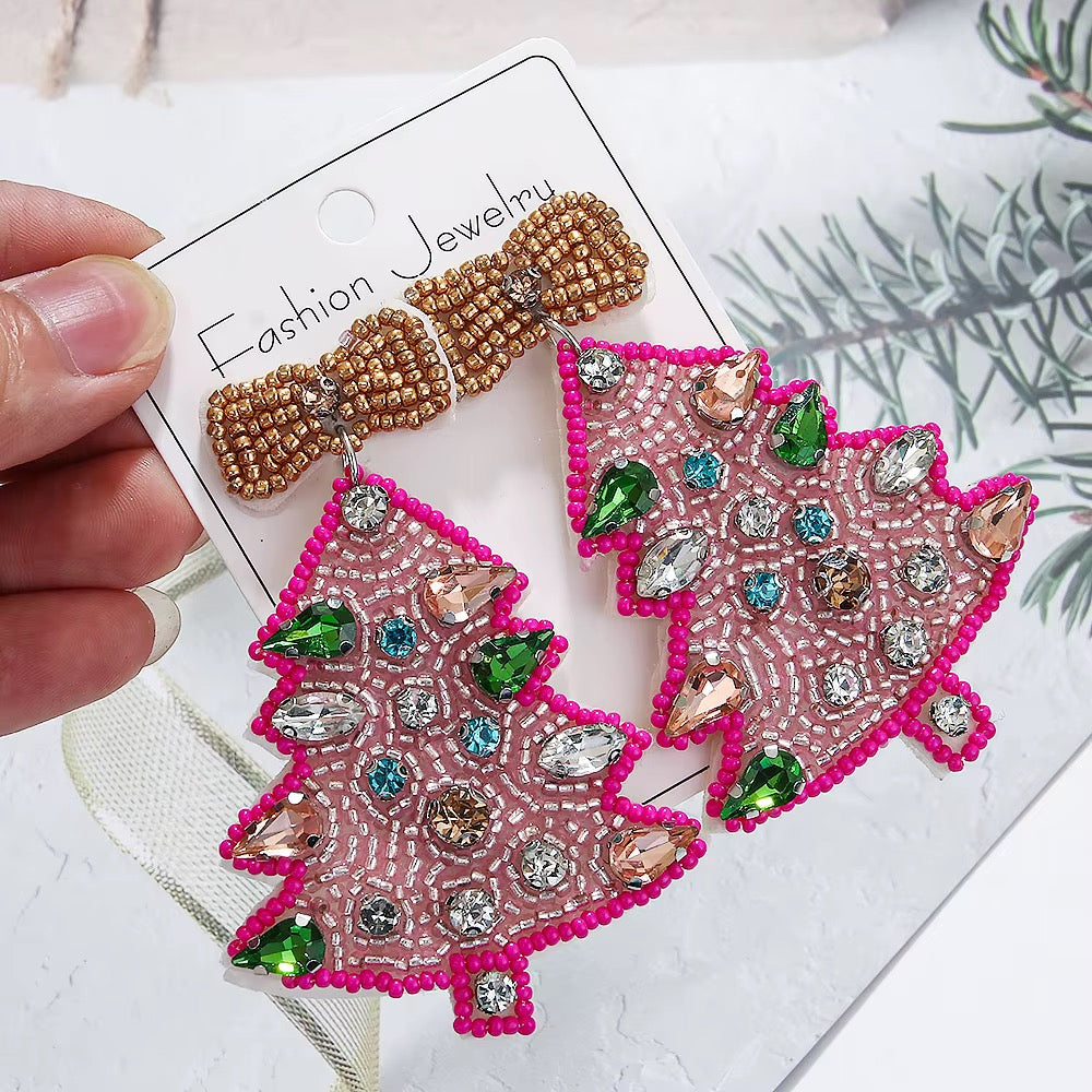 Rhinestone Christmas Earrings