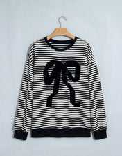 Black Velvet Bow Sweatshirt