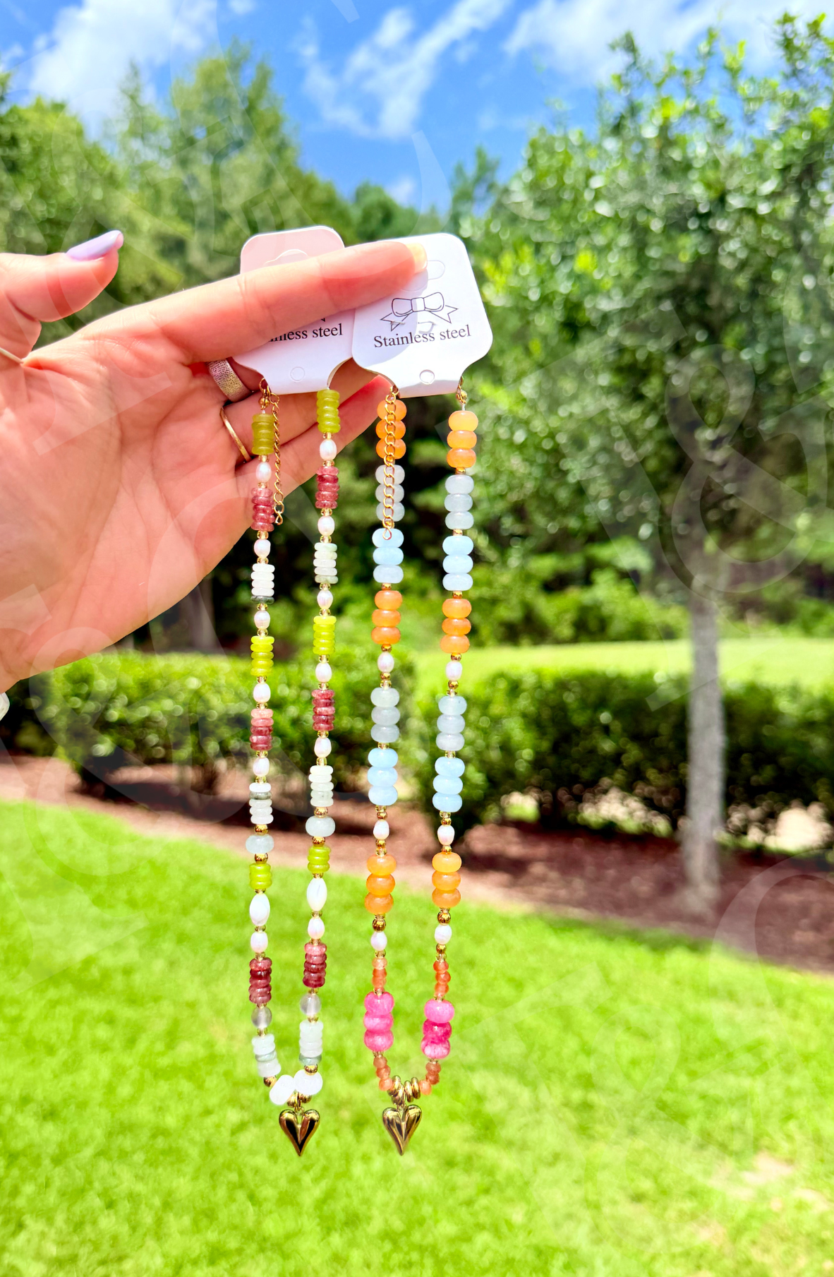 Summer Trendy Heart Beaded Necklace